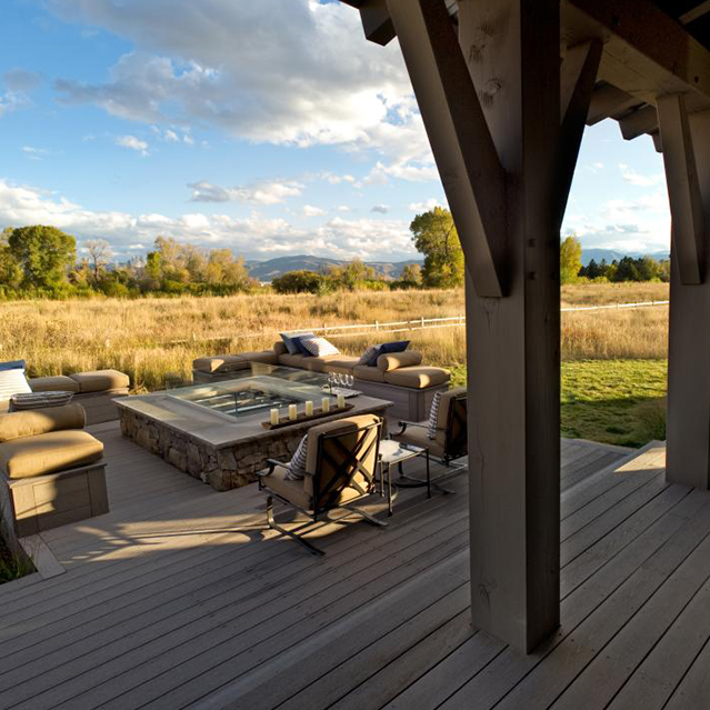 Deck behind home