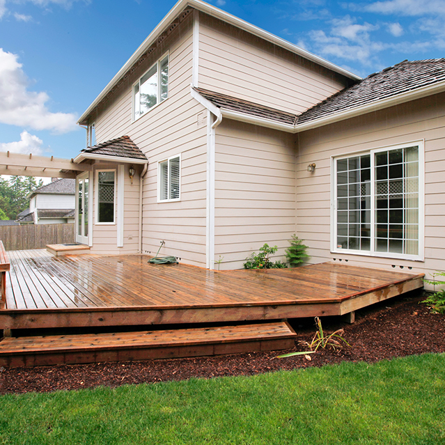 Deck behind home