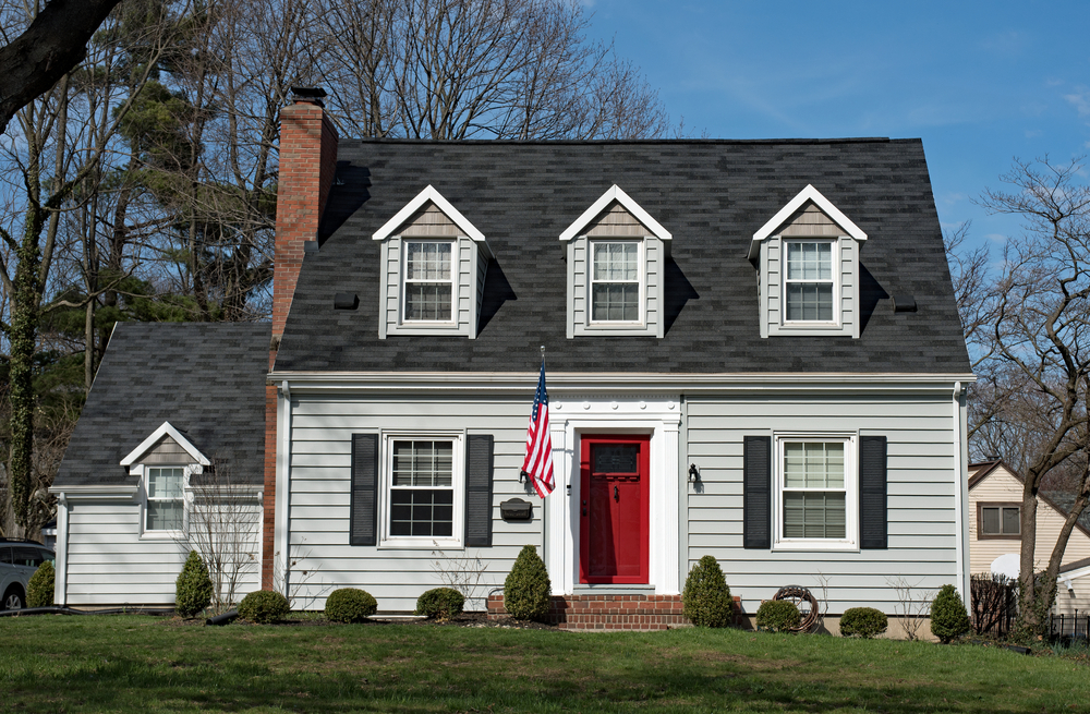 a New England home with three dormer windows